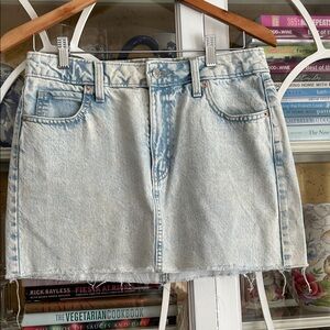wild fable Light Blue Acid Wash Denim Mini Skirt